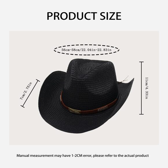 6133 Straw Cowboy Hats For Men\'s/women\'s Western Cowgirl Hat Foldable Wide